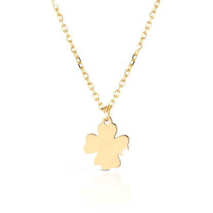 Collana Fortuna con quadrifoglio in oro giallo