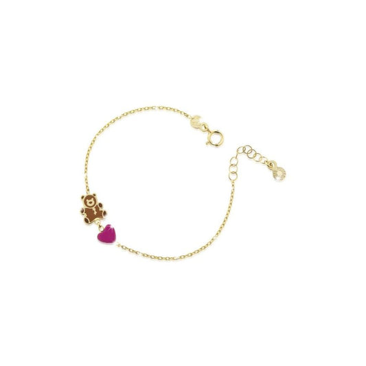 Bracciale Toys con cuore e orsetto in oro giallo