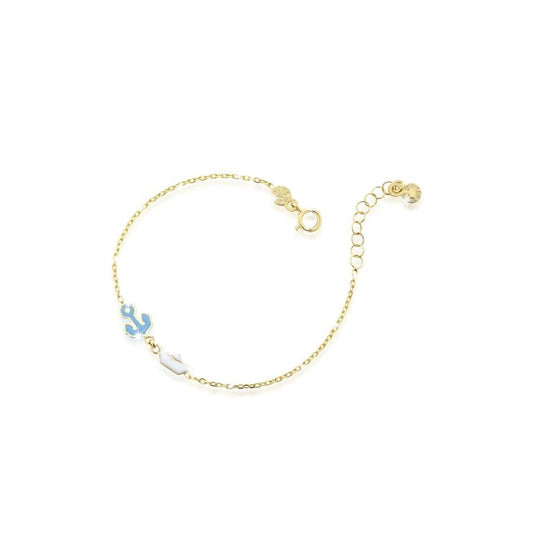 Bracciale Toys con àncora e barchetta in oro giallo