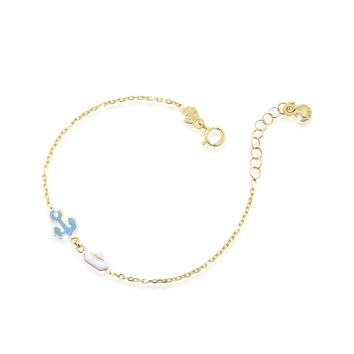 Bracciale Toys con àncora e barchetta in oro giallo
