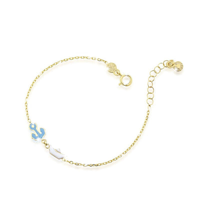 Bracciale Toys con àncora e barchetta in oro giallo
