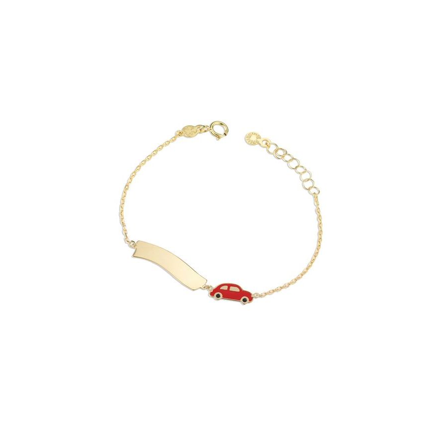 Bracciale Toys con macchinina e targhetta nuvola in oro giallo