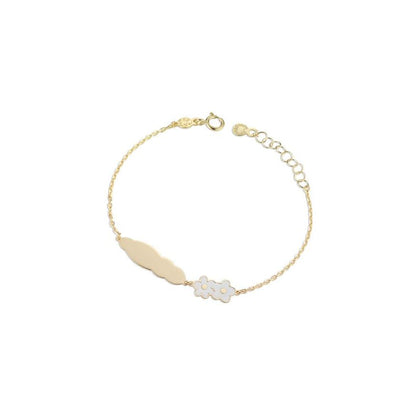 Bracciale Toys con fiori e targhetta nuvola in oro giallo