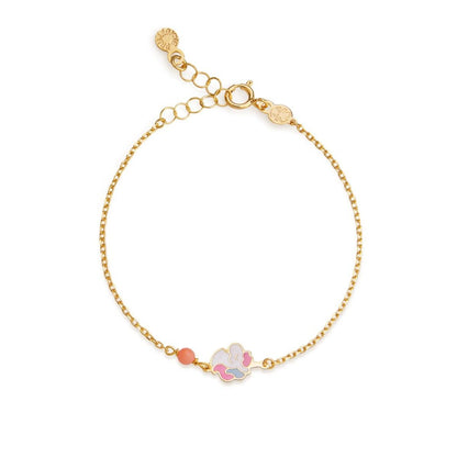 Bracciale Toys in oro giallo con unicorno e corallino