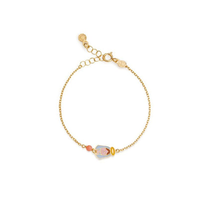 Bracciale Proteggimi in oro giallo con Madonnina e corallino