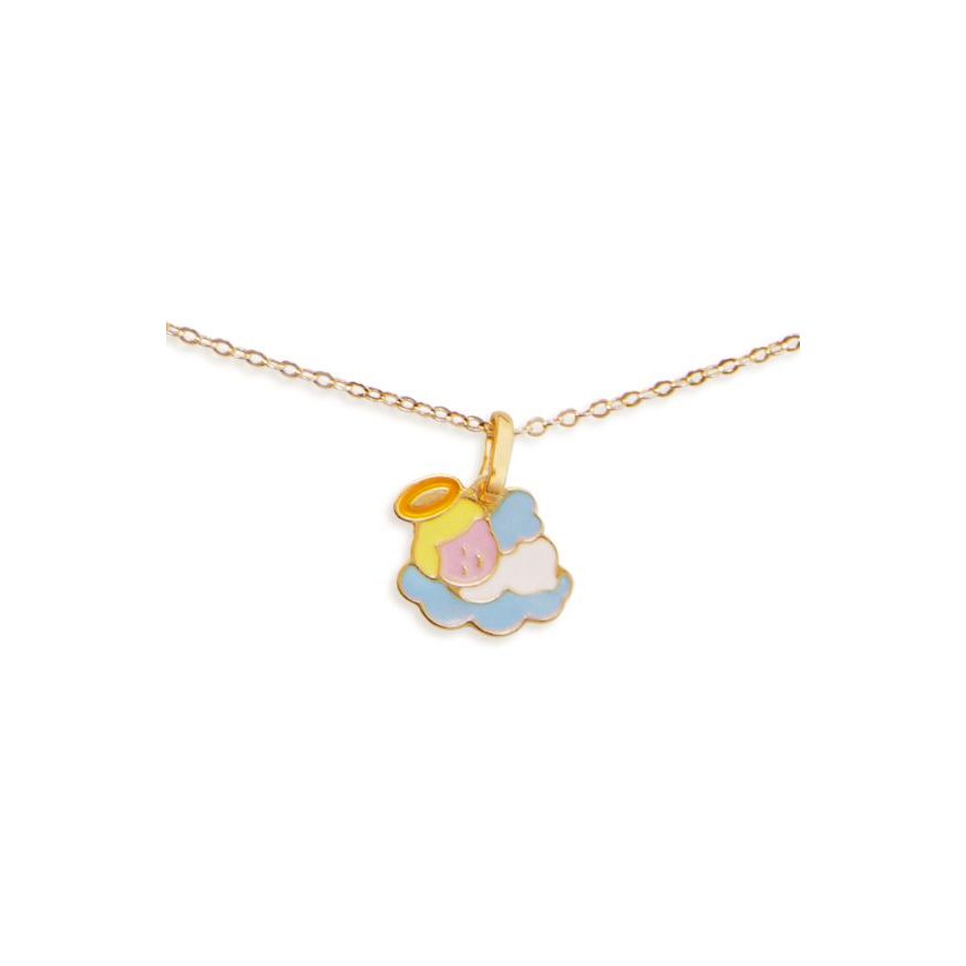 Collana Proteggimi in oro giallo con Angelo