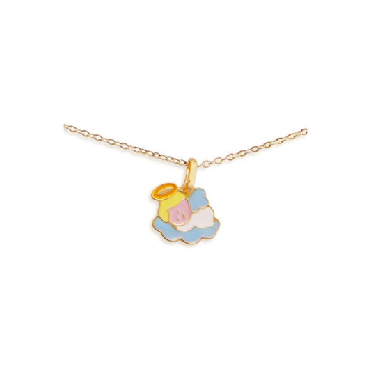 Collana Proteggimi in oro giallo con Angelo