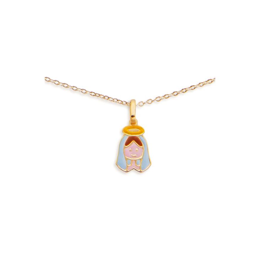 Collana Proteggimi in oro giallo con Madonnina