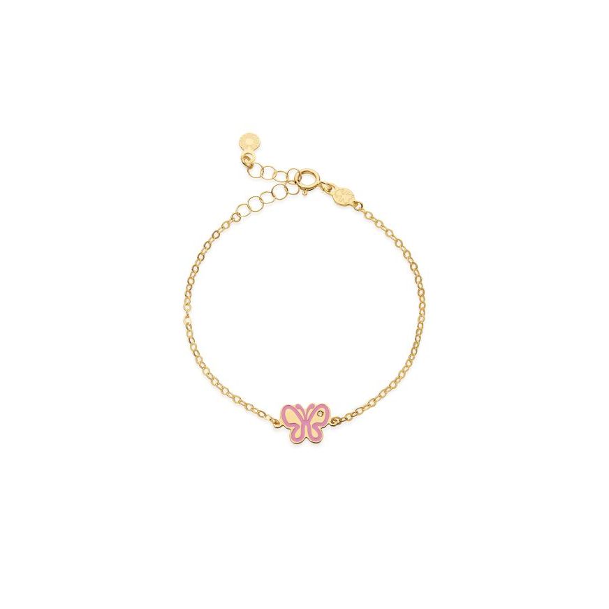 Bracciale Lucciole in oro giallo farfallina e diamante