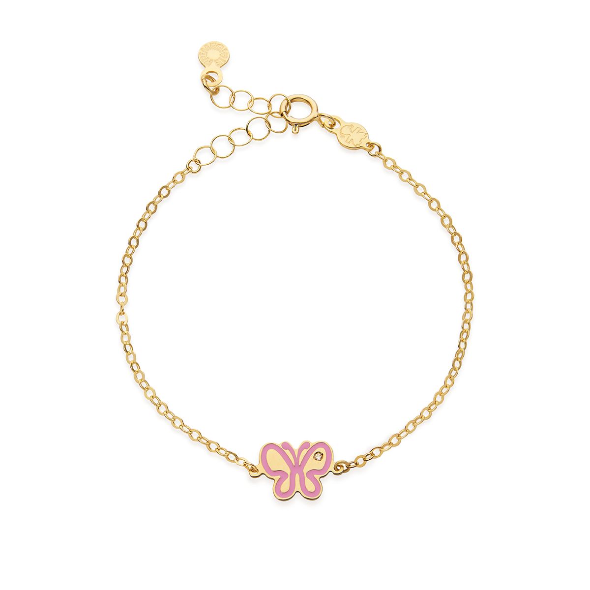 Bracciale Lucciole in oro giallo farfallina e diamante