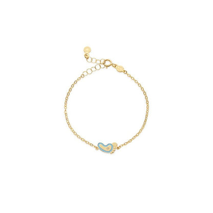Bracciale Lucciole in oro giallo piedino azzurro e diamante