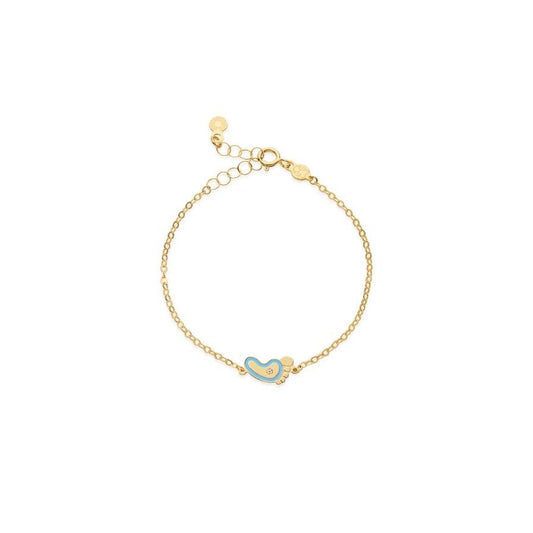 Bracciale Lucciole in oro giallo piedino azzurro e diamante