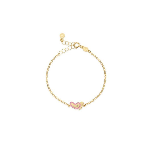 Bracciale Lucciole in oro giallo piedino rosa e diamante
