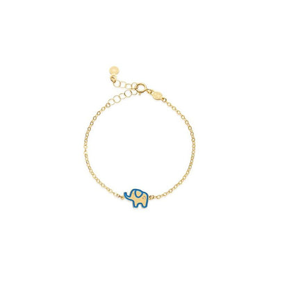 Bracciale Lucciole in oro giallo elefantino blu e diamante
