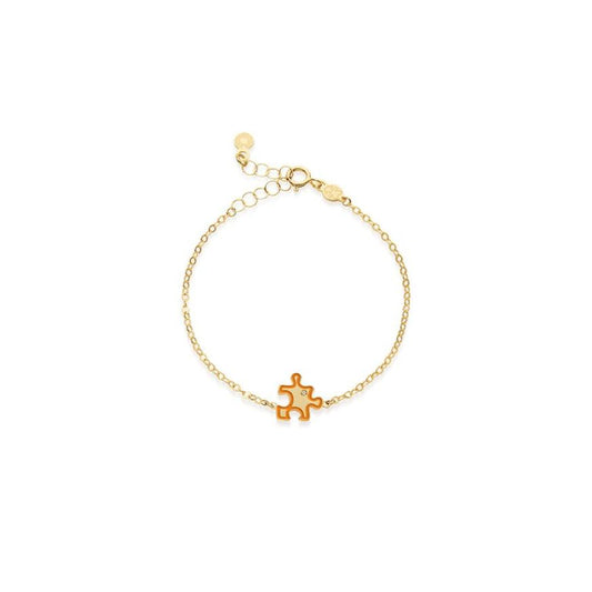 Bracciale Lucciole in oro giallo puzzle arancione e diamante