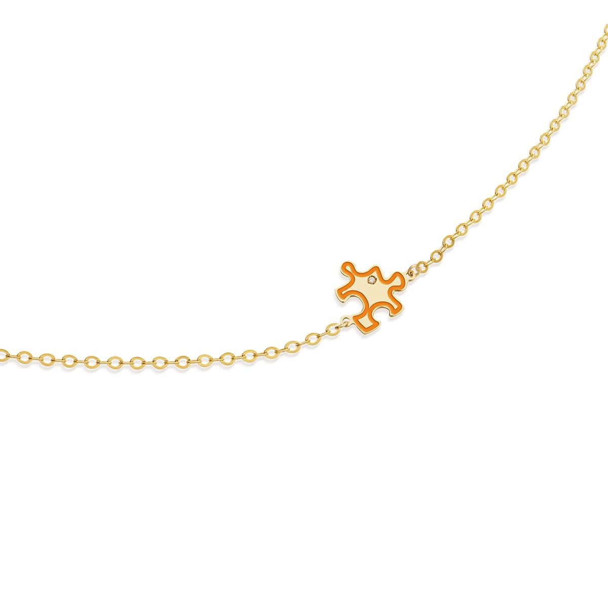 Bracciale Lucciole in oro giallo puzzle arancione e diamante