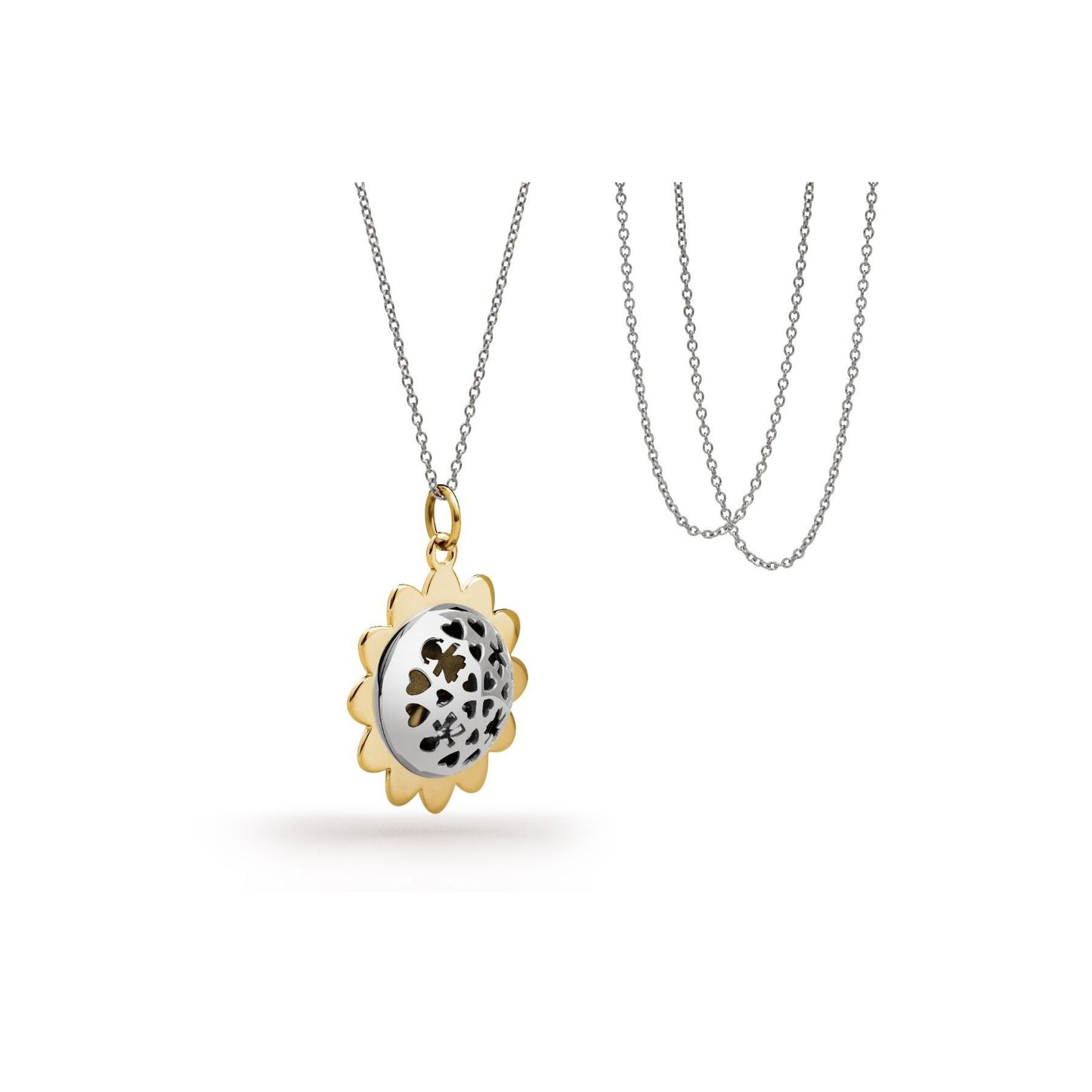 Collana I Fiori in argento con petali placcati oro giallo