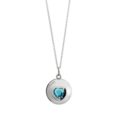 Collana Suonamore in argento con due pietre colorate e un ciondolo cuore addizionale